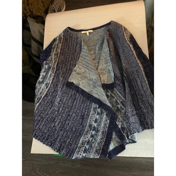 Miami Aztec Tribal Print Women's Waterfall Sweater Small Southwestern Cozycore - Picture 8 of 11